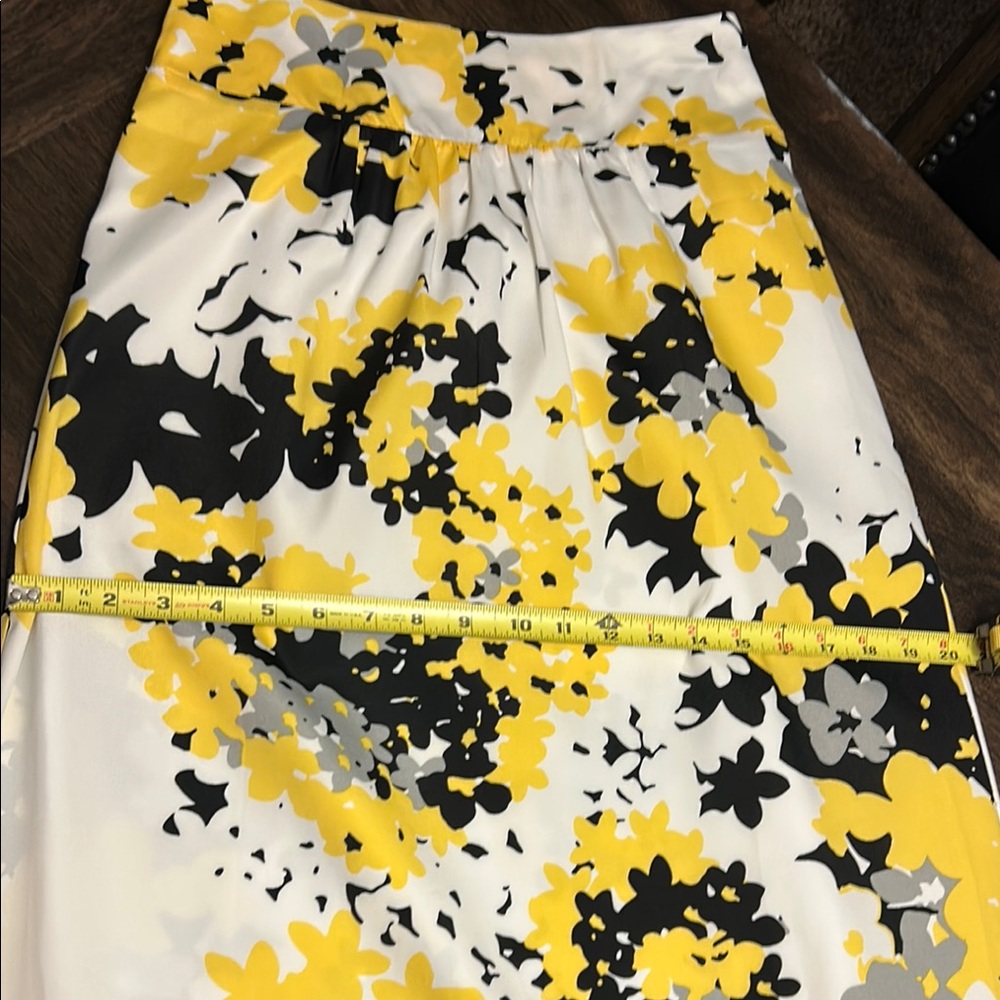 New York & Company Yellow and Black Floral Maxi Skirt - Picture 7 of 13